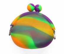 炫彩硅膠錢包設(shè)計(jì)，卡扣便攜硅膠零錢包-硅膠包